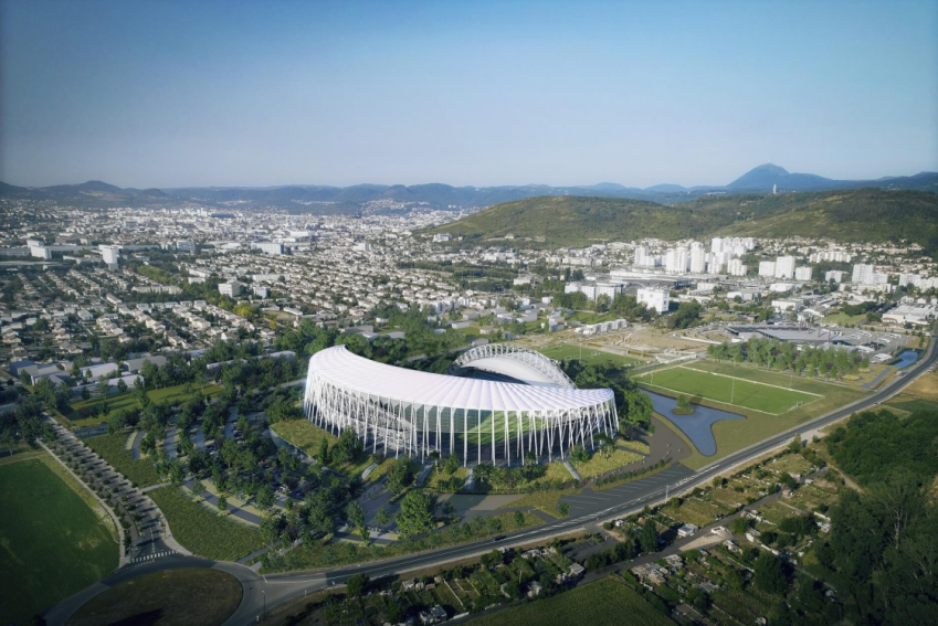 Vue d'artiste du futur stade Vue d'artiste du futur stade